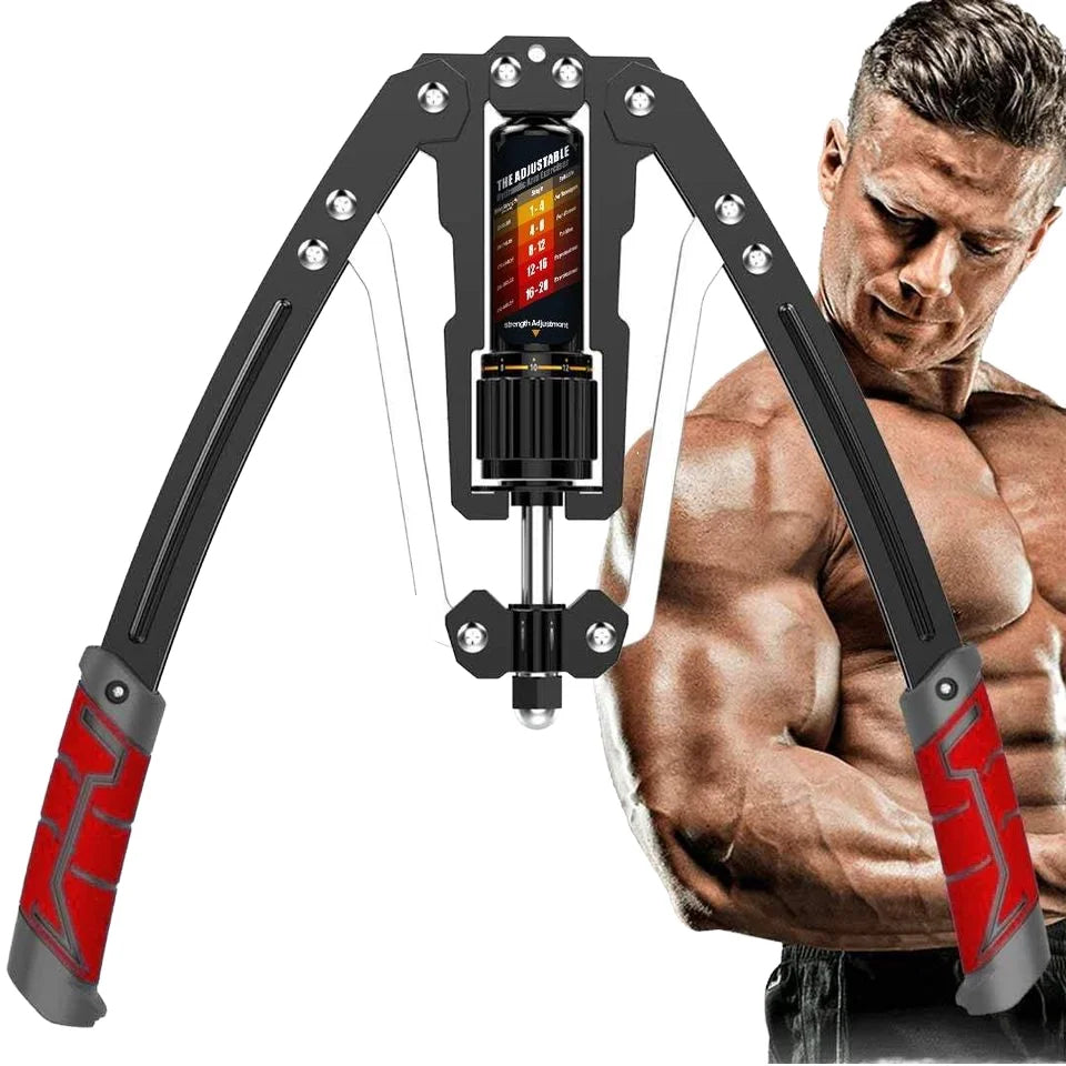 Adjustable Hydraulic Arm Twister Chest Exerciser Pull Up Bar 22-440lbs | Shoulder Workouts