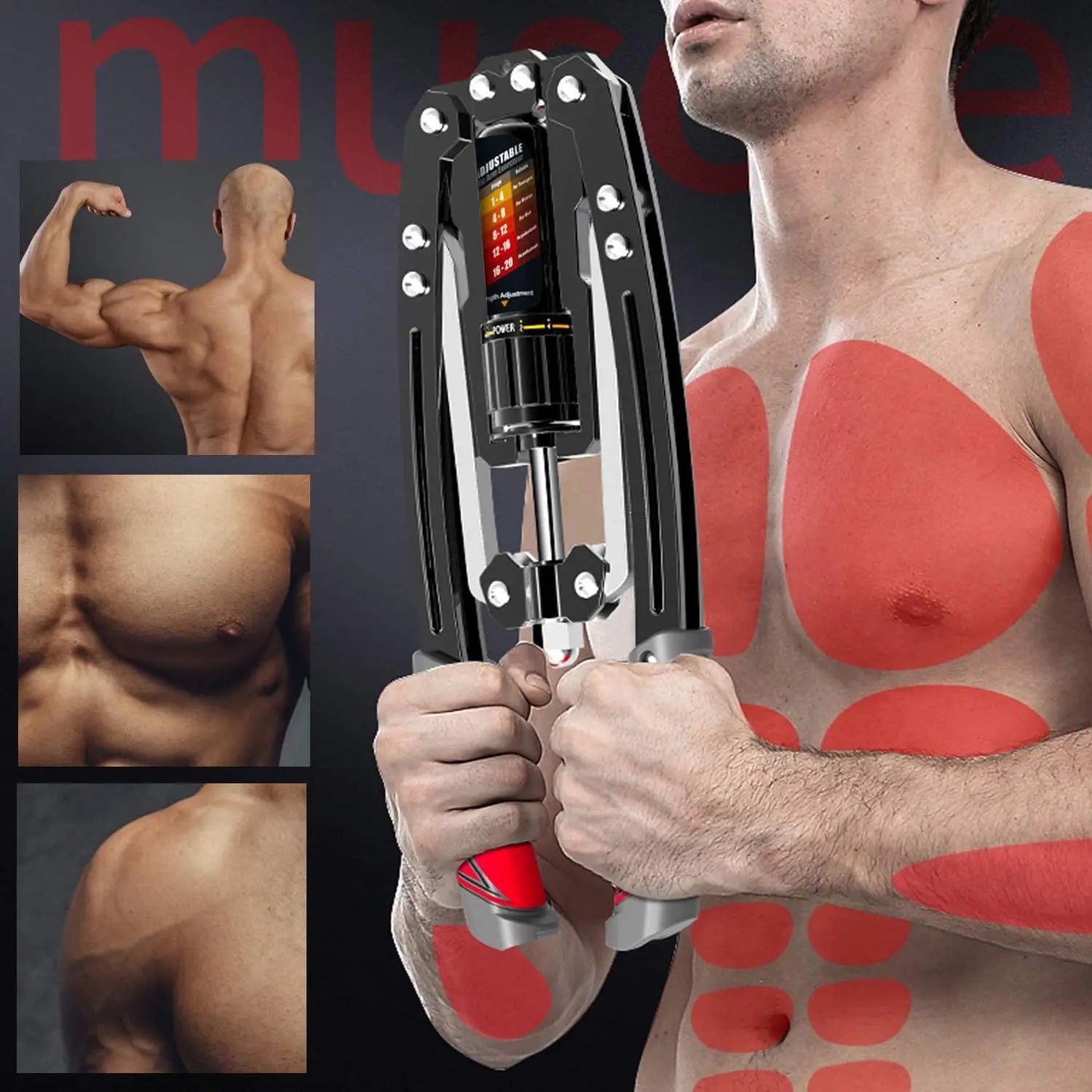 Adjustable Hydraulic Arm Twister Chest Exerciser Pull Up Bar 22-440lbs | Shoulder Workouts