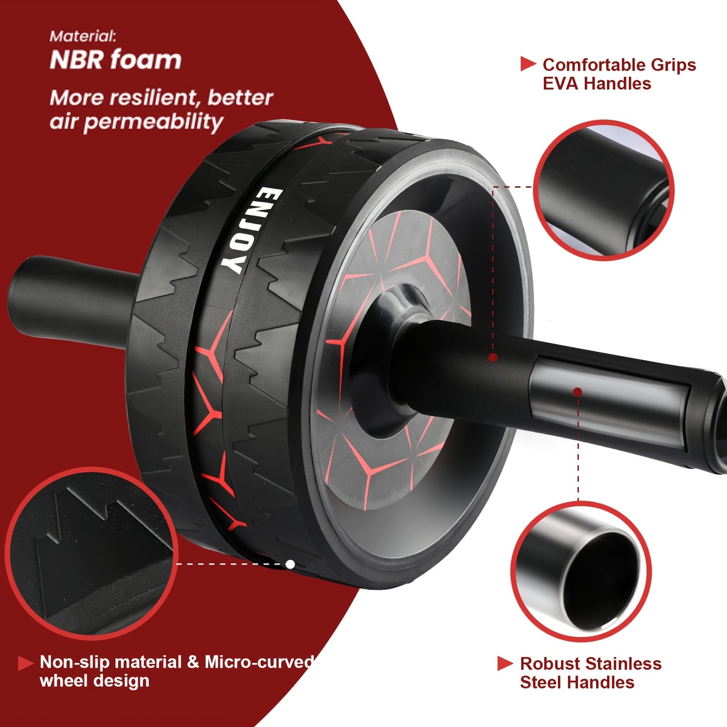 Ab Roller Exerciser Wheel Kit with Knee Pad, lower Ab Workouts for Men & Women Gym at Home