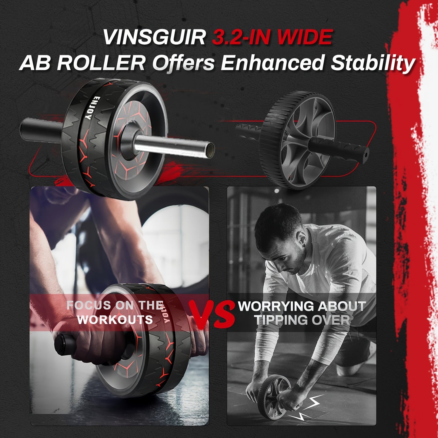 Ab Roller Exerciser Wheel Kit with Knee Pad, lower Ab Workouts for Men & Women Gym at Home