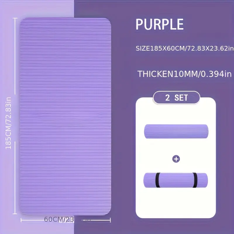 Portable Thick Yoga Mat Exercise Mat Pink 185x60 cm for Gym Pilates Meditation and Fitness Workouts 15mm/0.6in Yoga Mat