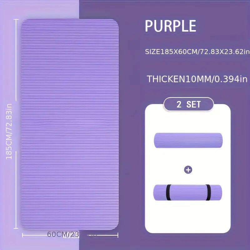 Portable Thick Yoga Mat Exercise Mat Pink 185x60 cm for Gym Pilates Meditation and Fitness Workouts 15mm/0.6in Yoga Mat